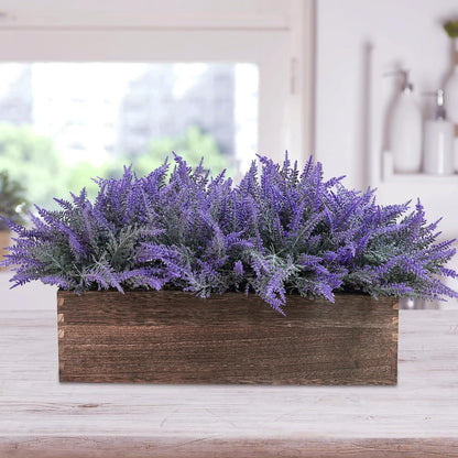 15" Assorted Artificial Succulent Arrangement Assorted Succulents in Rectangular Wooden Planter Faux Potted Plant for Farmhouse Table Centerpiece Windowsill Shelf Desk Mantel Greenery Décor
