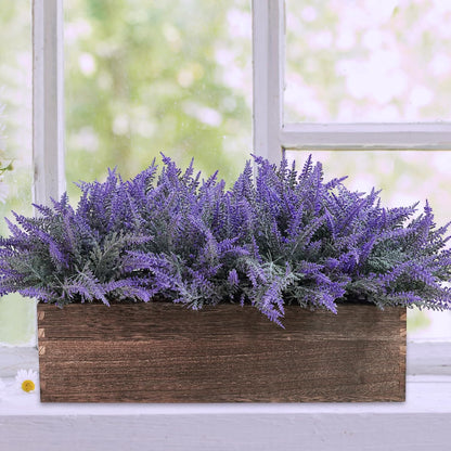15" Assorted Artificial Succulent Arrangement Assorted Succulents in Rectangular Wooden Planter Faux Potted Plant for Farmhouse Table Centerpiece Windowsill Shelf Desk Mantel Greenery Décor