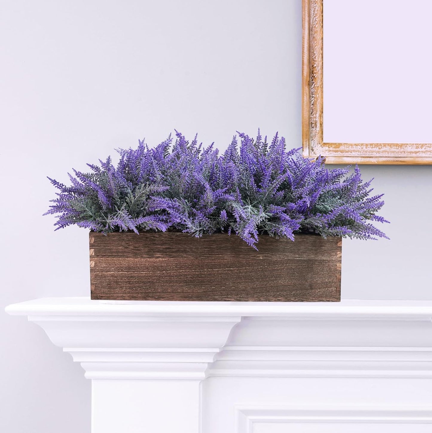 15" Assorted Artificial Succulent Arrangement Assorted Succulents in Rectangular Wooden Planter Faux Potted Plant for Farmhouse Table Centerpiece Windowsill Shelf Desk Mantel Greenery Décor