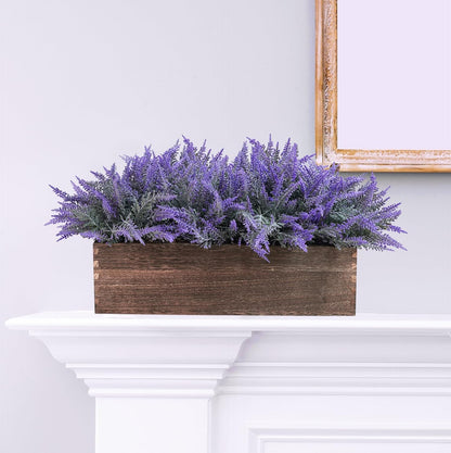 15" Assorted Artificial Succulent Arrangement Assorted Succulents in Rectangular Wooden Planter Faux Potted Plant for Farmhouse Table Centerpiece Windowsill Shelf Desk Mantel Greenery Décor