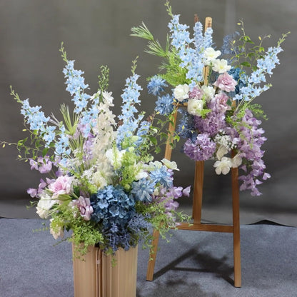 8 pcs White Delphinium Artificial Flowers, 34.25''Artificial Snapdragon Flowers Tall Fake Flowers Silk Flowers Faux Delphinium Bulk for Tall Vase Home Wedding Garden Table Decor (White)