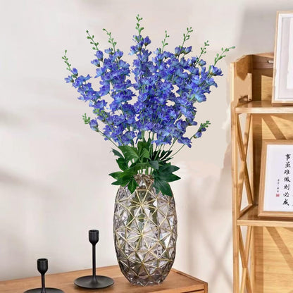 8 pcs White Delphinium Artificial Flowers, 34.25''Artificial Snapdragon Flowers Tall Fake Flowers Silk Flowers Faux Delphinium Bulk for Tall Vase Home Wedding Garden Table Decor (White)