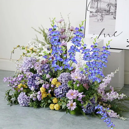 8 pcs White Delphinium Artificial Flowers, 34.25''Artificial Snapdragon Flowers Tall Fake Flowers Silk Flowers Faux Delphinium Bulk for Tall Vase Home Wedding Garden Table Decor (White)