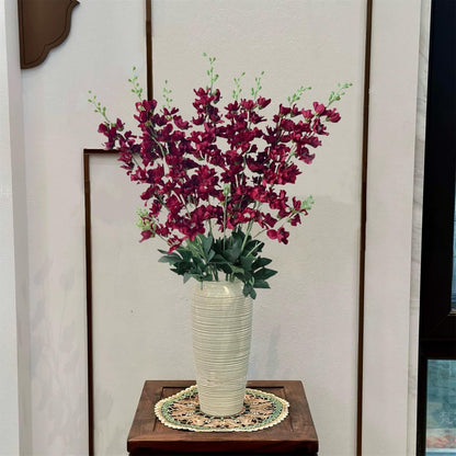 8 pcs White Delphinium Artificial Flowers, 34.25''Artificial Snapdragon Flowers Tall Fake Flowers Silk Flowers Faux Delphinium Bulk for Tall Vase Home Wedding Garden Table Decor (White)