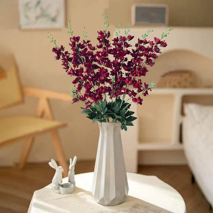 8 pcs White Delphinium Artificial Flowers, 34.25''Artificial Snapdragon Flowers Tall Fake Flowers Silk Flowers Faux Delphinium Bulk for Tall Vase Home Wedding Garden Table Decor (White)