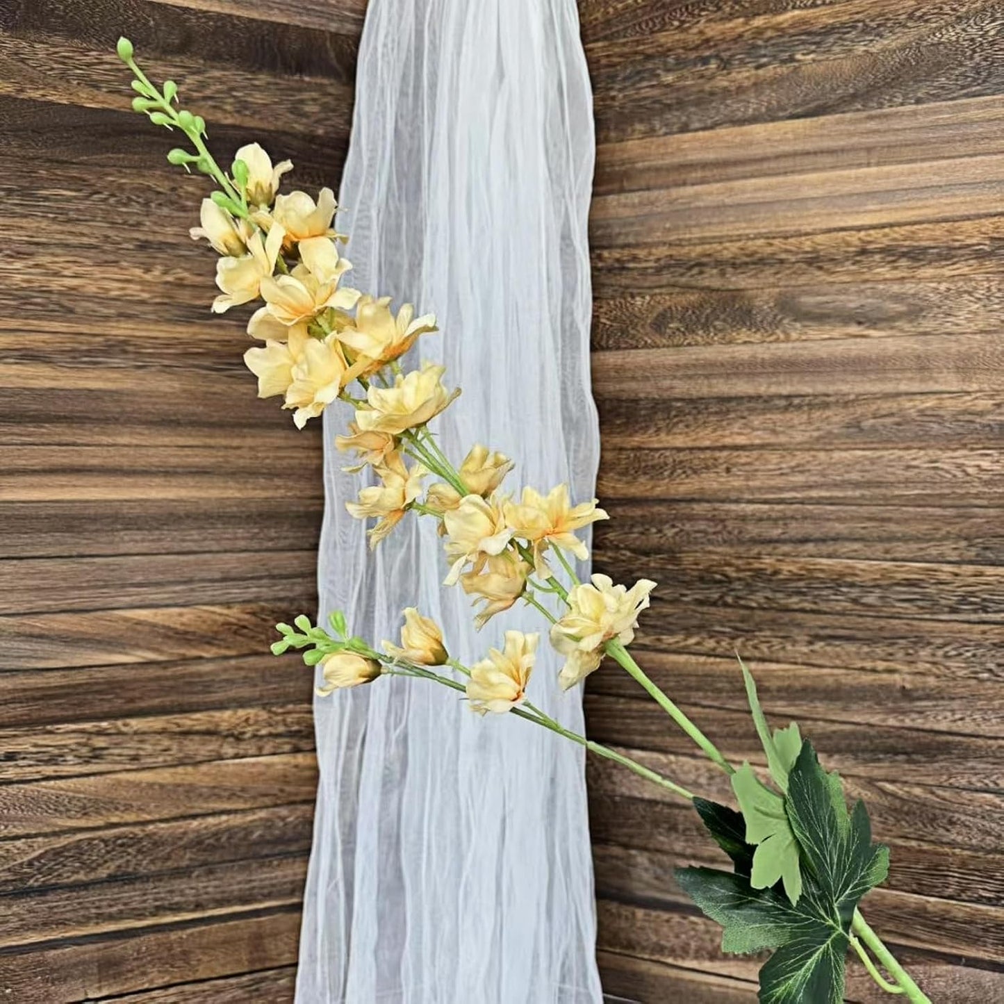 8 pcs White Delphinium Artificial Flowers, 34.25''Artificial Snapdragon Flowers Tall Fake Flowers Silk Flowers Faux Delphinium Bulk for Tall Vase Home Wedding Garden Table Decor (White)