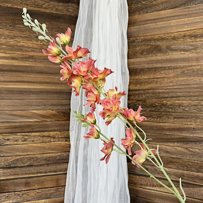 8 pcs White Delphinium Artificial Flowers, 34.25''Artificial Snapdragon Flowers Tall Fake Flowers Silk Flowers Faux Delphinium Bulk for Tall Vase Home Wedding Garden Table Decor (White)