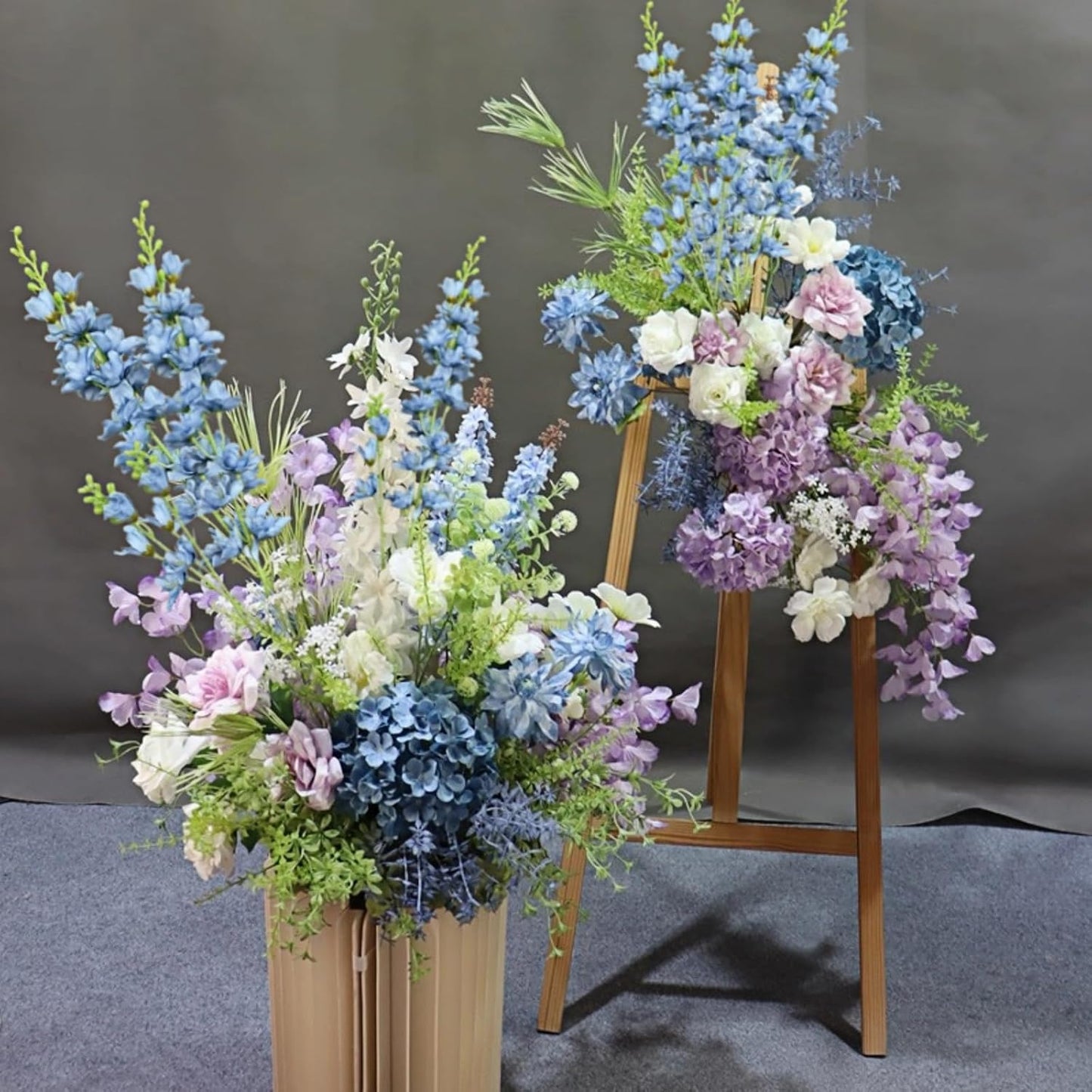 8 pcs White Delphinium Artificial Flowers, 34.25''Artificial Snapdragon Flowers Tall Fake Flowers Silk Flowers Faux Delphinium Bulk for Tall Vase Home Wedding Garden Table Decor (White)