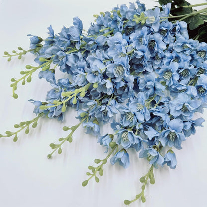 8 pcs White Delphinium Artificial Flowers, 34.25''Artificial Snapdragon Flowers Tall Fake Flowers Silk Flowers Faux Delphinium Bulk for Tall Vase Home Wedding Garden Table Decor (White)