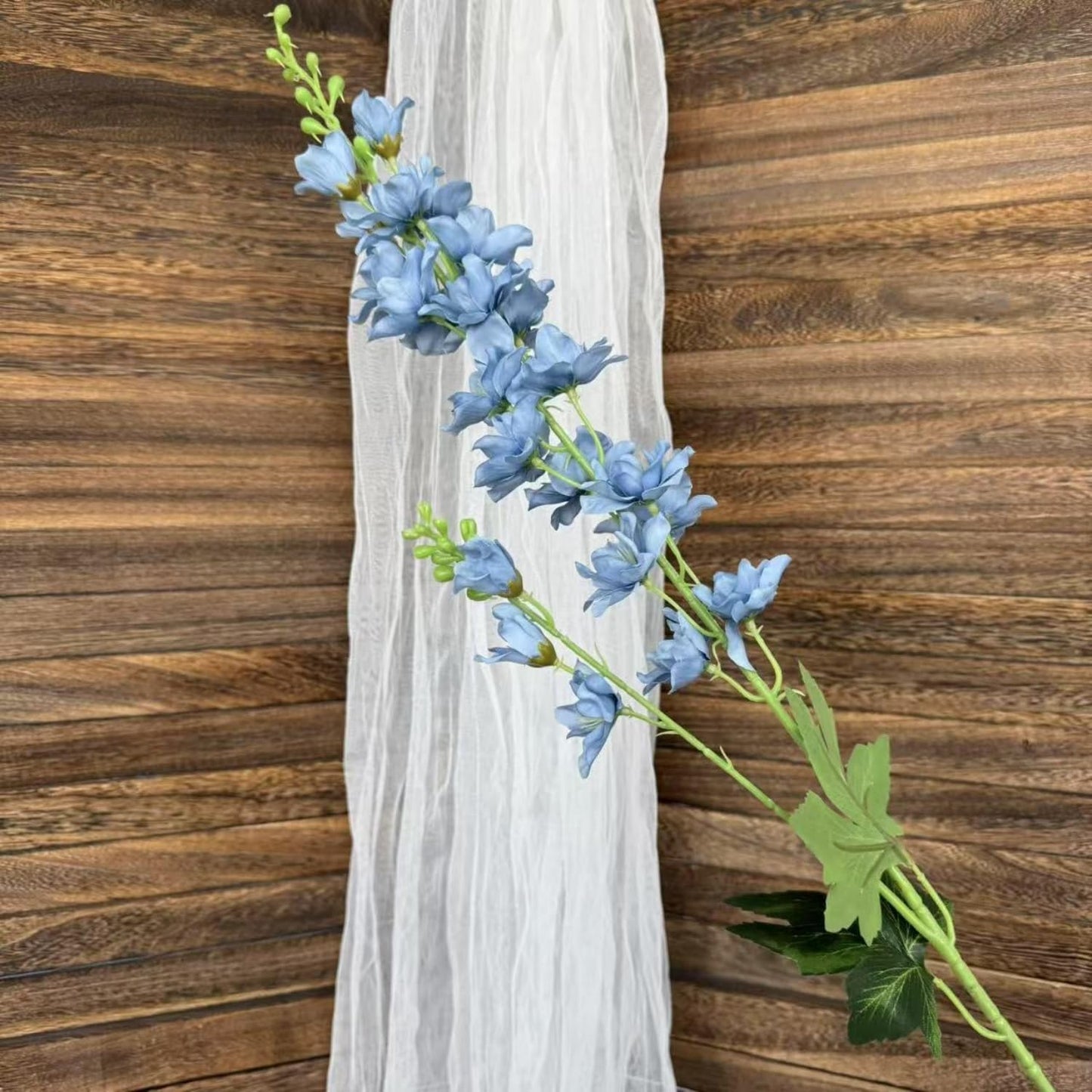 8 pcs White Delphinium Artificial Flowers, 34.25''Artificial Snapdragon Flowers Tall Fake Flowers Silk Flowers Faux Delphinium Bulk for Tall Vase Home Wedding Garden Table Decor (White)