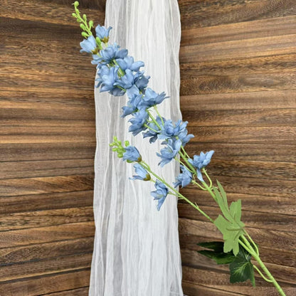 8 pcs White Delphinium Artificial Flowers, 34.25''Artificial Snapdragon Flowers Tall Fake Flowers Silk Flowers Faux Delphinium Bulk for Tall Vase Home Wedding Garden Table Decor (White)