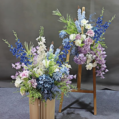8 pcs White Delphinium Artificial Flowers, 34.25''Artificial Snapdragon Flowers Tall Fake Flowers Silk Flowers Faux Delphinium Bulk for Tall Vase Home Wedding Garden Table Decor (White)