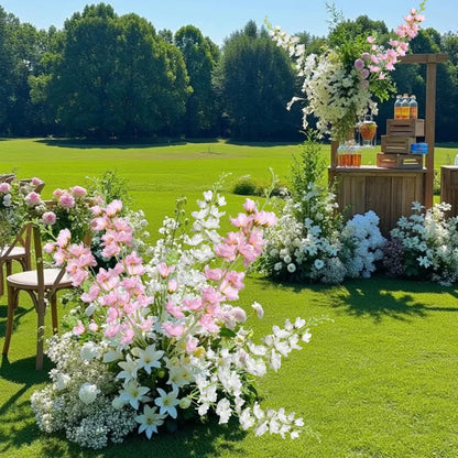 8 pcs White Delphinium Artificial Flowers, 34.25''Artificial Snapdragon Flowers Tall Fake Flowers Silk Flowers Faux Delphinium Bulk for Tall Vase Home Wedding Garden Table Decor (White)