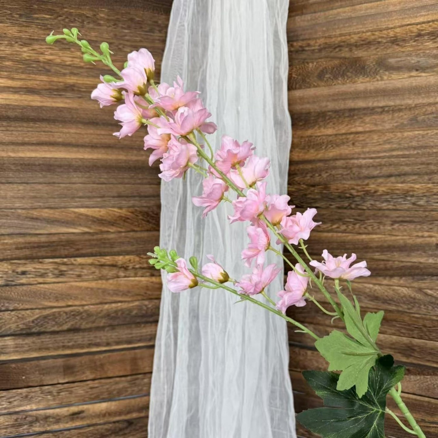8 pcs White Delphinium Artificial Flowers, 34.25''Artificial Snapdragon Flowers Tall Fake Flowers Silk Flowers Faux Delphinium Bulk for Tall Vase Home Wedding Garden Table Decor (White)