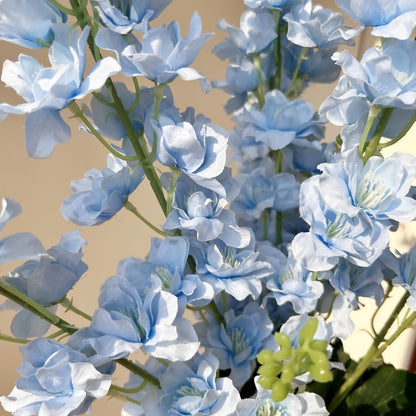 8 pcs White Delphinium Artificial Flowers, 34.25''Artificial Snapdragon Flowers Tall Fake Flowers Silk Flowers Faux Delphinium Bulk for Tall Vase Home Wedding Garden Table Decor (White)