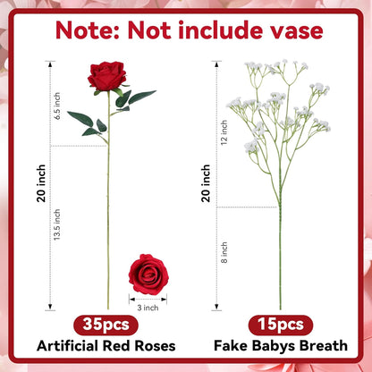 50 PCS Roses Artificial Flowers, Fake Roses with Stem Realistic Blush Silk Rose for DIY Wedding Bouquets Table Centerpieces Arrangements Baby Shower Birthday Home Decor Valentines Day Gift for Her