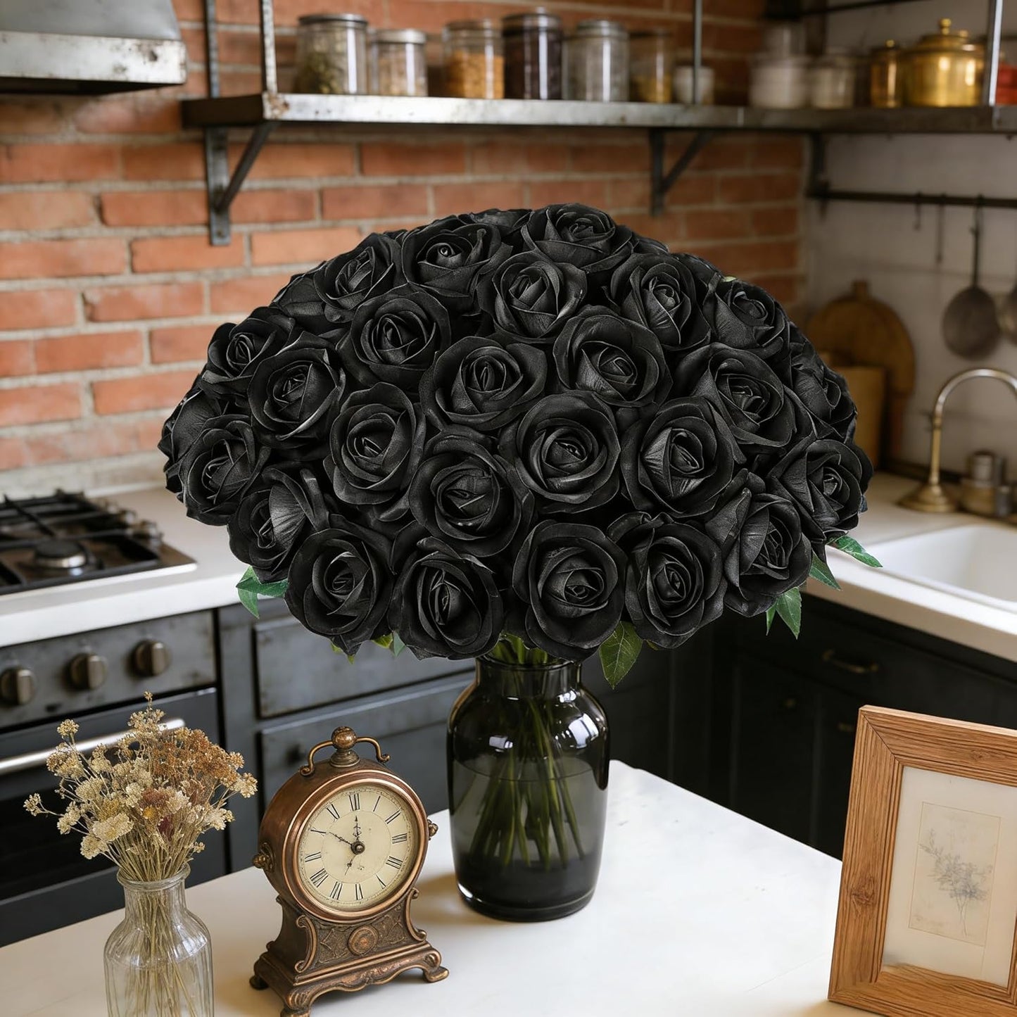 50 PCS Roses Artificial Flowers, Fake Roses with Stem Realistic Blush Silk Rose for DIY Wedding Bouquets Table Centerpieces Arrangements Baby Shower Birthday Home Decor Valentines Day Gift for Her