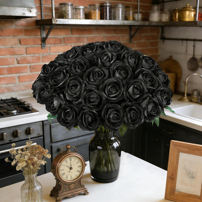 50 PCS Roses Artificial Flowers, Fake Roses with Stem Realistic Blush Silk Rose for DIY Wedding Bouquets Table Centerpieces Arrangements Baby Shower Birthday Home Decor Valentines Day Gift for Her