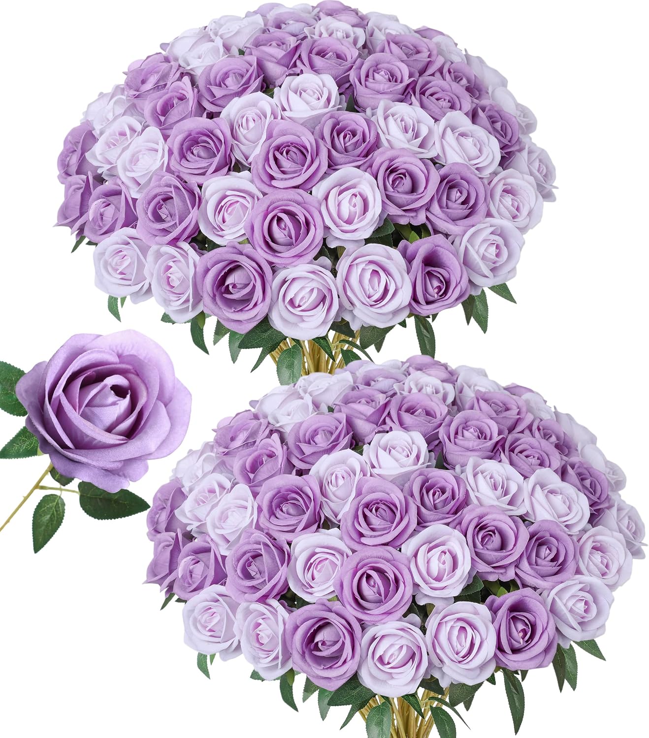 50 PCS Roses Artificial Flowers, Fake Roses with Stem Realistic Blush Silk Rose for DIY Wedding Bouquets Table Centerpieces Arrangements Baby Shower Birthday Home Decor Valentines Day Gift for Her