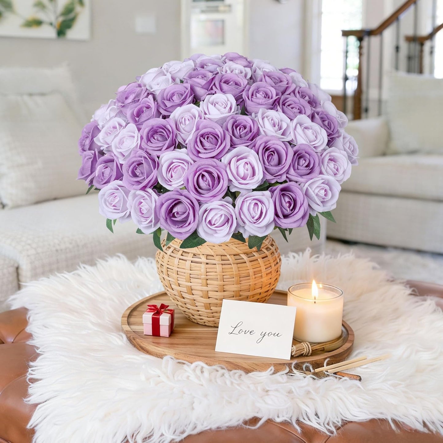 50 PCS Roses Artificial Flowers, Fake Roses with Stem Realistic Blush Silk Rose for DIY Wedding Bouquets Table Centerpieces Arrangements Baby Shower Birthday Home Decor Valentines Day Gift for Her