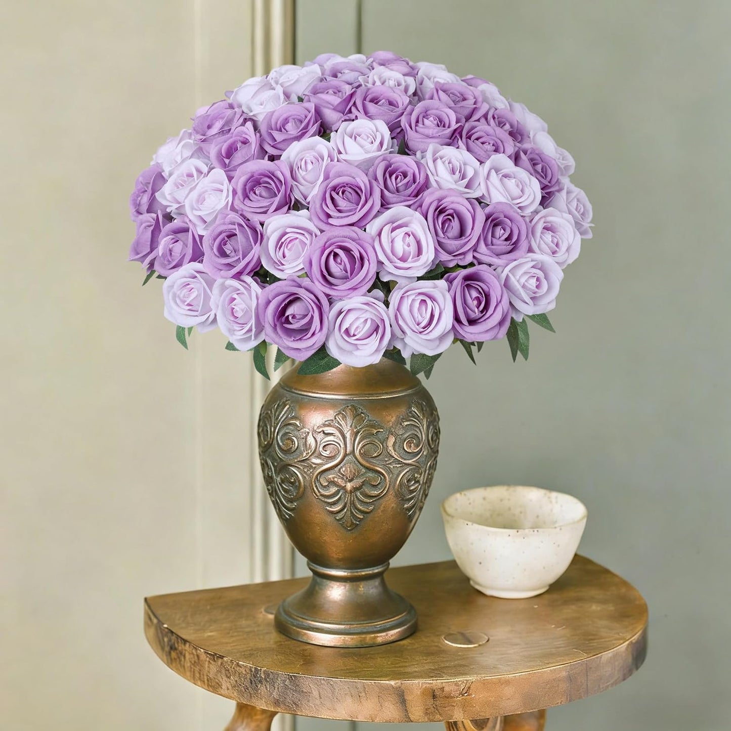 50 PCS Roses Artificial Flowers, Fake Roses with Stem Realistic Blush Silk Rose for DIY Wedding Bouquets Table Centerpieces Arrangements Baby Shower Birthday Home Decor Valentines Day Gift for Her