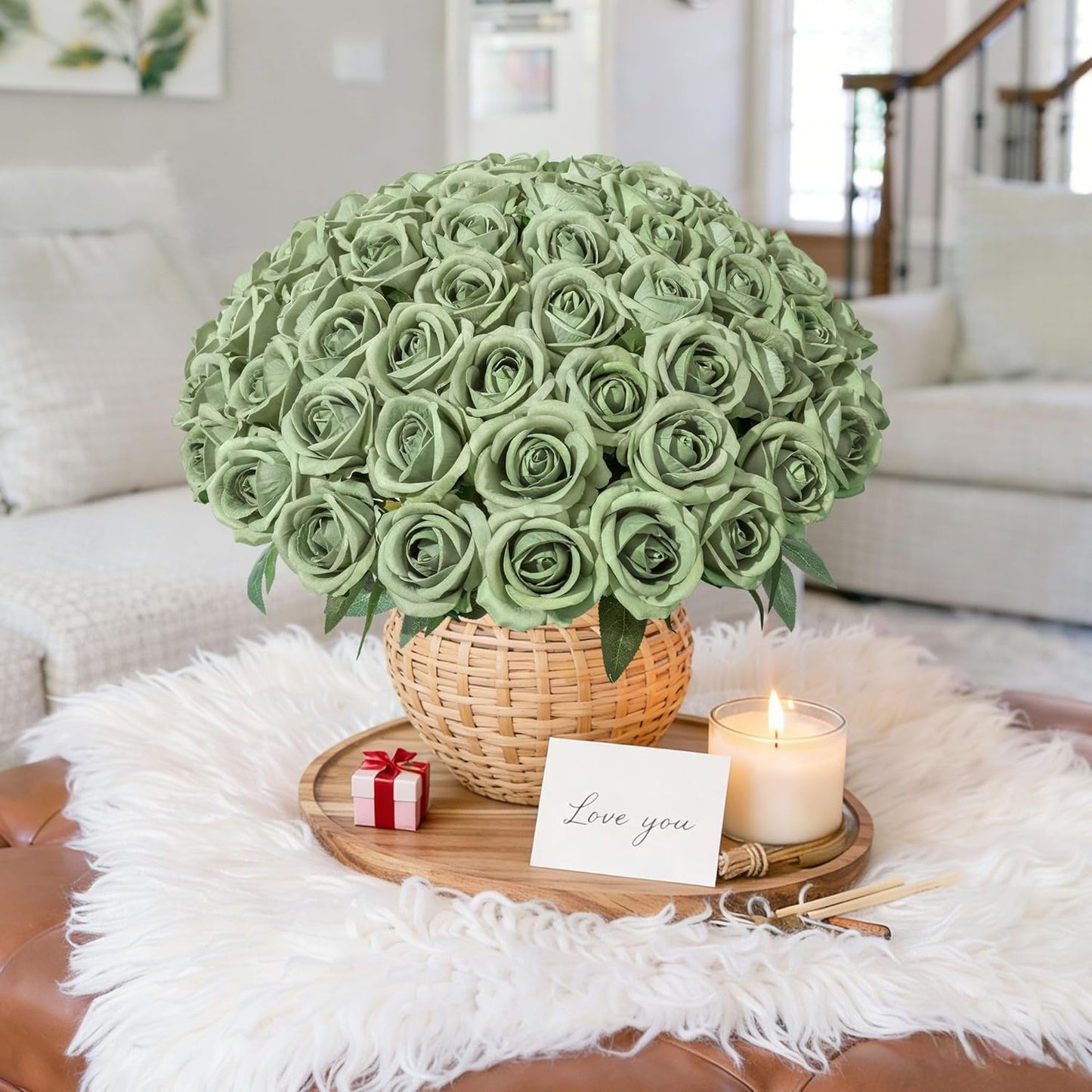 50 PCS Roses Artificial Flowers, Fake Roses with Stem Realistic Blush Silk Rose for DIY Wedding Bouquets Table Centerpieces Arrangements Baby Shower Birthday Home Decor Valentines Day Gift for Her
