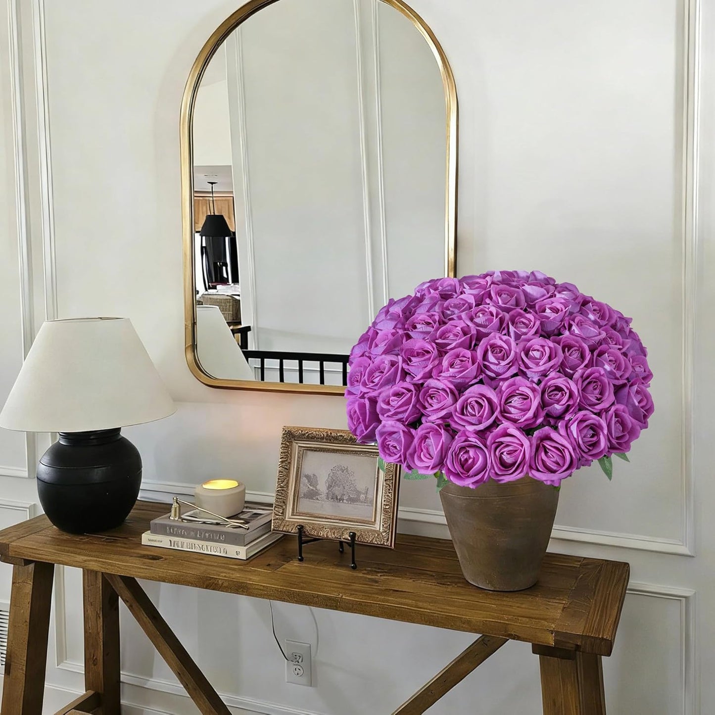 50 PCS Roses Artificial Flowers, Fake Roses with Stem Realistic Blush Silk Rose for DIY Wedding Bouquets Table Centerpieces Arrangements Baby Shower Birthday Home Decor Valentines Day Gift for Her