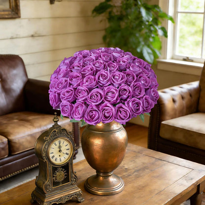 50 PCS Roses Artificial Flowers, Fake Roses with Stem Realistic Blush Silk Rose for DIY Wedding Bouquets Table Centerpieces Arrangements Baby Shower Birthday Home Decor Valentines Day Gift for Her