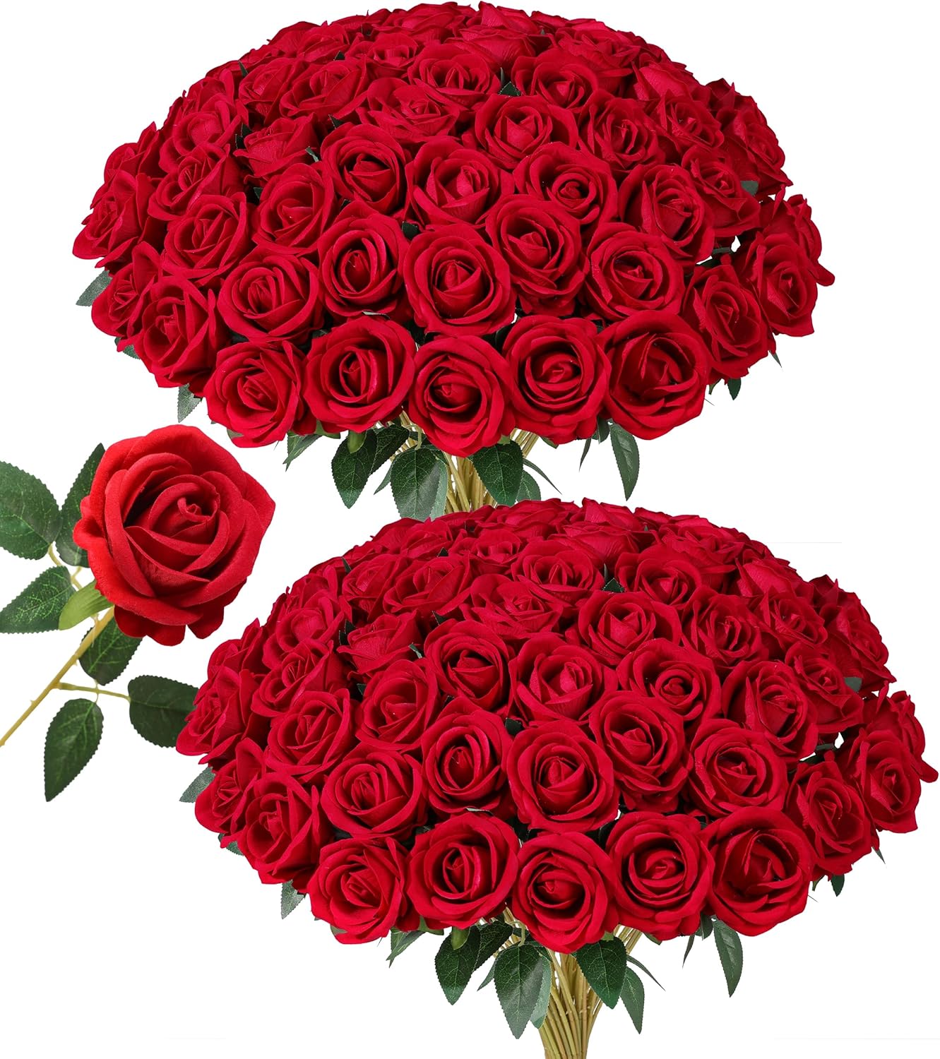 50 PCS Roses Artificial Flowers, Fake Roses with Stem Realistic Blush Silk Rose for DIY Wedding Bouquets Table Centerpieces Arrangements Baby Shower Birthday Home Decor Valentines Day Gift for Her