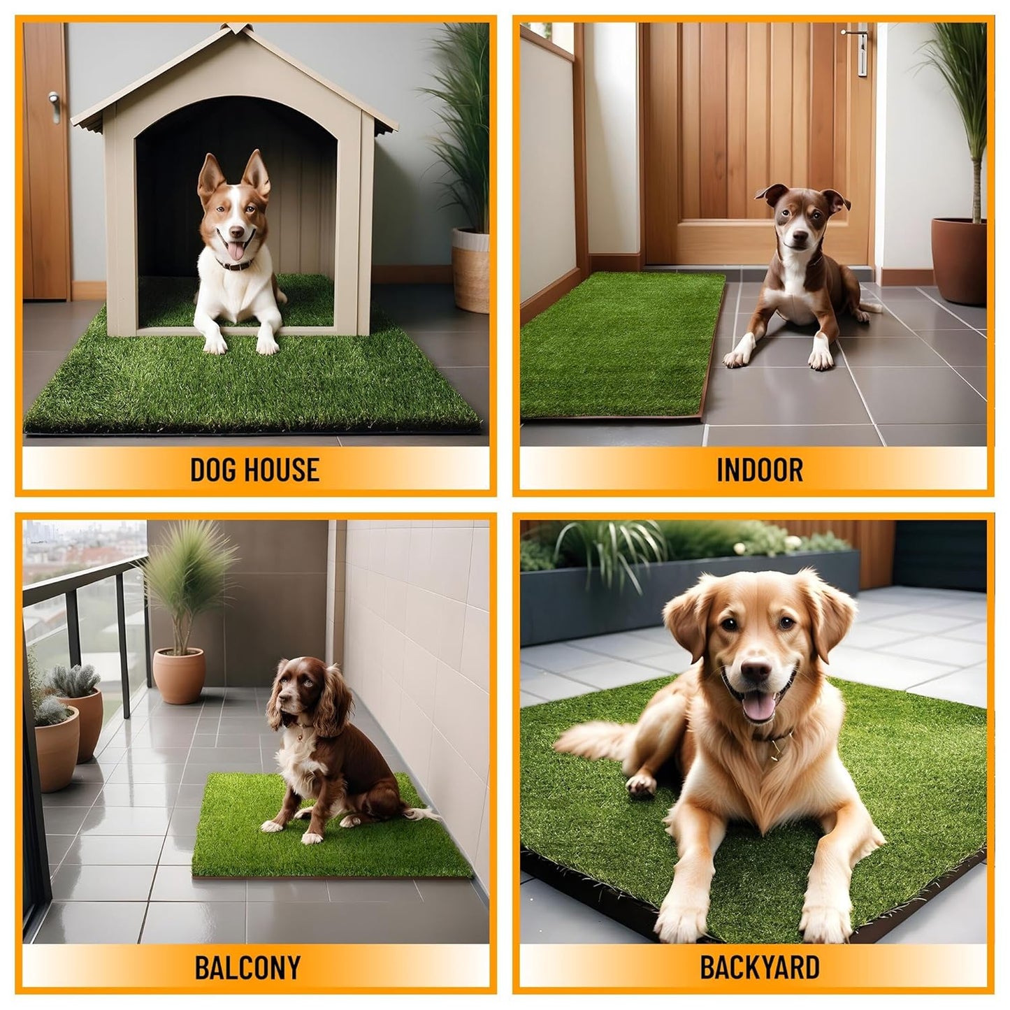 Artificial Grass Puppy Potty Training Pad with Tray, 15" x 30" Reusable Pee Pad for Small Pets and Dogs