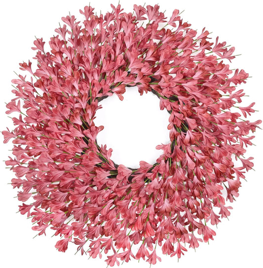 26 Inch Spring Wreaths for Front Door Large Easter Valentines Forsythia Floral Summer Spring Door Wreaths Outdoor All Season Spring Decorations for Home Porch Room Window Wall Farmhouse Decor(White-R)