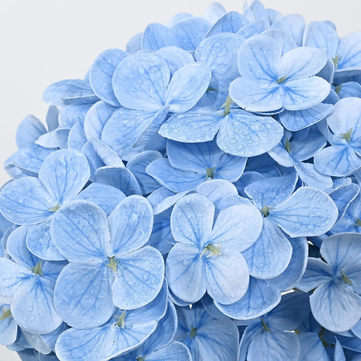 White Hydrangea Artificial Flowers, Real Touch Latex, 4 Pcs | Soft Petals, 19.6-In Flexible Stems, Full Lifelike Blooms, Washable, Home Decor, Wedding Centerpieces, Floral Arrangements