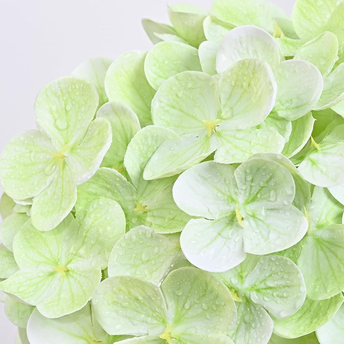 White Hydrangea Artificial Flowers, Real Touch Latex, 4 Pcs | Soft Petals, 19.6-In Flexible Stems, Full Lifelike Blooms, Washable, Home Decor, Wedding Centerpieces, Floral Arrangements