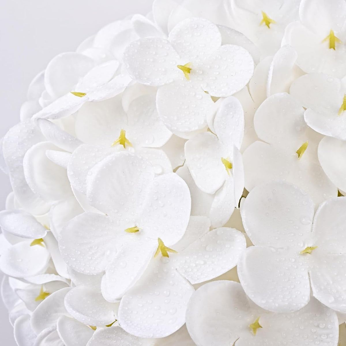 White Hydrangea Artificial Flowers, Real Touch Latex, 4 Pcs | Soft Petals, 19.6-In Flexible Stems, Full Lifelike Blooms, Washable, Home Decor, Wedding Centerpieces, Floral Arrangements