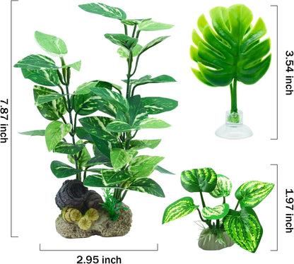 Aquarium Silk Plants for Betta Fish Tank, Aquarium Plant Aquatic Water Grass Foreground Decor，Fish Tank Decorations(4PCS Green Grasses)