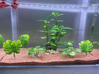 Aquarium Silk Plants for Betta Fish Tank, Aquarium Plant Aquatic Water Grass Foreground Decor，Fish Tank Decorations(4PCS Green Grasses)