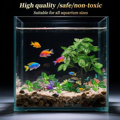 Aquarium Silk Plants for Betta Fish Tank, Aquarium Plant Aquatic Water Grass Foreground Decor，Fish Tank Decorations(4PCS Green Grasses)