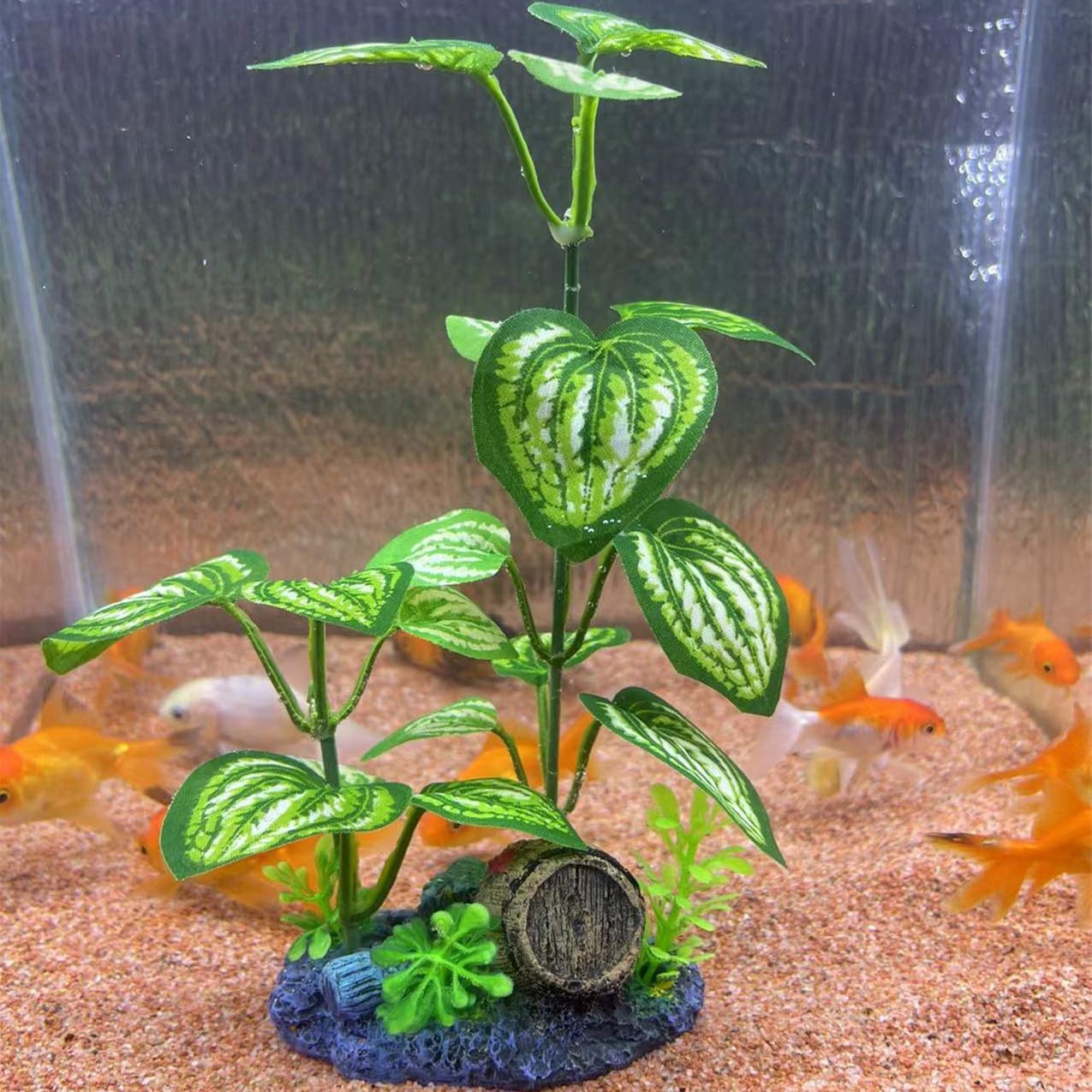 Aquarium Silk Plants for Betta Fish Tank, Aquarium Plant Aquatic Water Grass Foreground Decor，Fish Tank Decorations(4PCS Green Grasses)