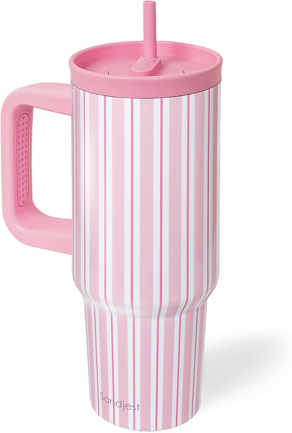 Lemon Stainless Steel Locking Lid Silicone Straw Tumbler with Handle 40oz, Insulated Stainless Steel Travel Cup for Women Girls Friends, Gift Idea for Birthday Summer Vacation