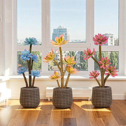 32” Artificial Cactus Plants, Tall Artificial Plants Outdoor, Tall Fake Cacti Plant UV-Resistant in White Pot, Faux Floor Plants for Indoor Home Office Hotel Bedroom Patio Balcony Garden
