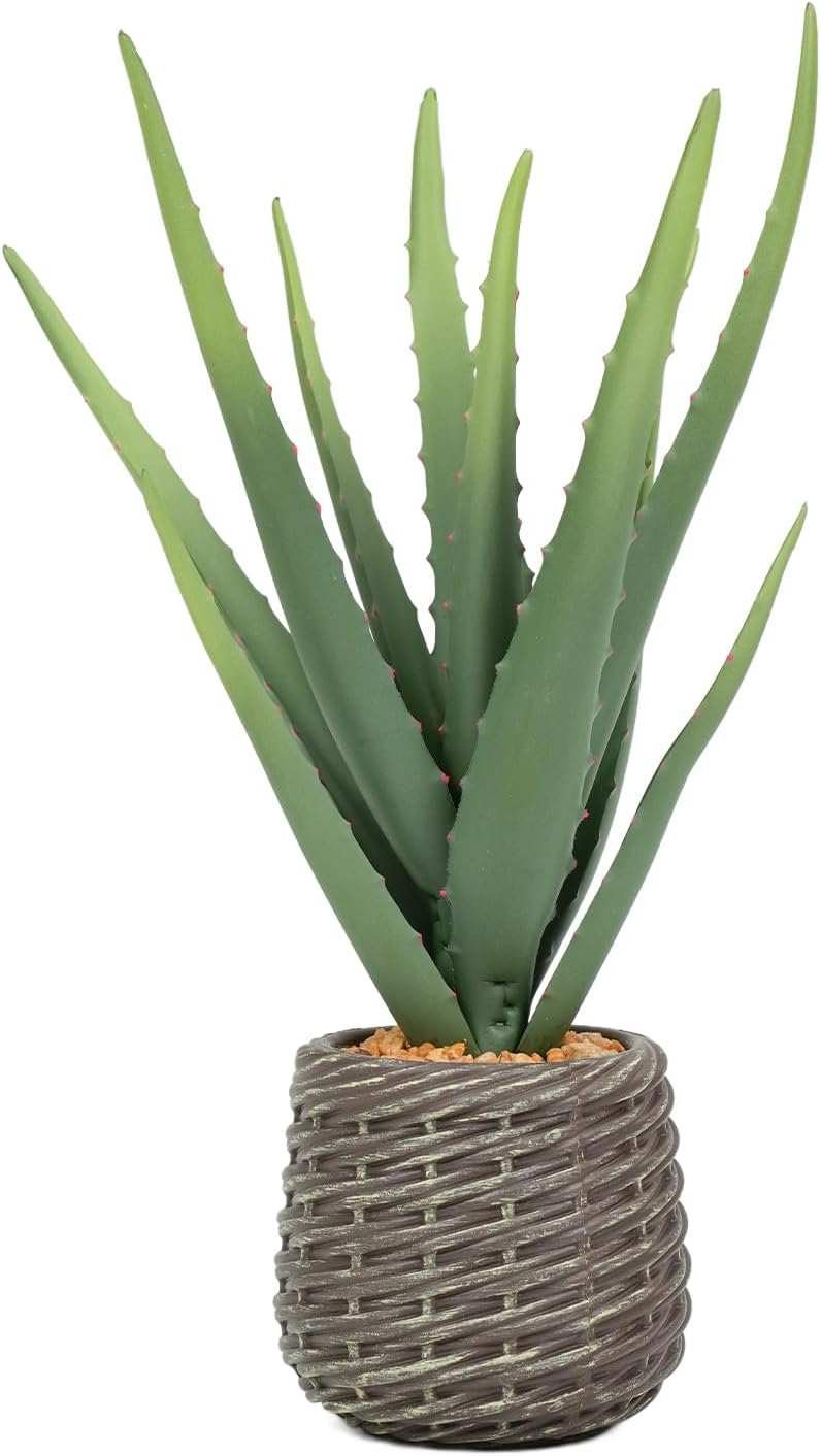 32” Artificial Cactus Plants, Tall Artificial Plants Outdoor, Tall Fake Cacti Plant UV-Resistant in White Pot, Faux Floor Plants for Indoor Home Office Hotel Bedroom Patio Balcony Garden