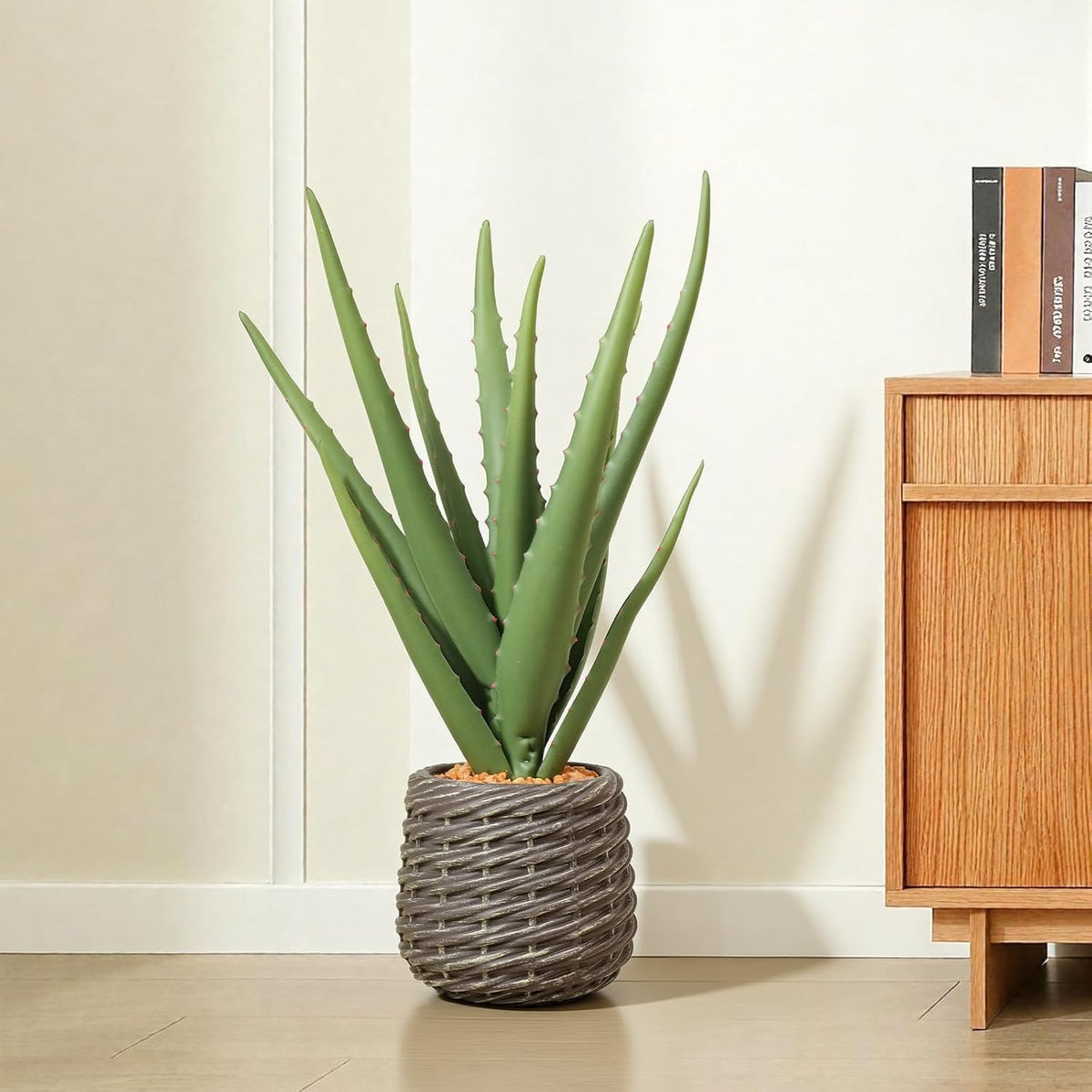 32” Artificial Cactus Plants, Tall Artificial Plants Outdoor, Tall Fake Cacti Plant UV-Resistant in White Pot, Faux Floor Plants for Indoor Home Office Hotel Bedroom Patio Balcony Garden