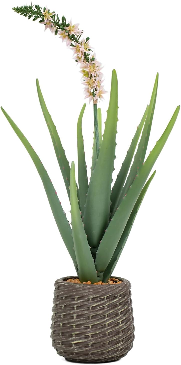 32” Artificial Cactus Plants, Tall Artificial Plants Outdoor, Tall Fake Cacti Plant UV-Resistant in White Pot, Faux Floor Plants for Indoor Home Office Hotel Bedroom Patio Balcony Garden