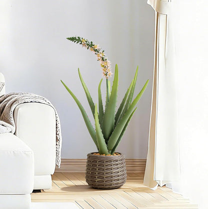 32” Artificial Cactus Plants, Tall Artificial Plants Outdoor, Tall Fake Cacti Plant UV-Resistant in White Pot, Faux Floor Plants for Indoor Home Office Hotel Bedroom Patio Balcony Garden