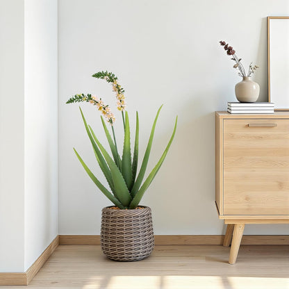 32” Artificial Cactus Plants, Tall Artificial Plants Outdoor, Tall Fake Cacti Plant UV-Resistant in White Pot, Faux Floor Plants for Indoor Home Office Hotel Bedroom Patio Balcony Garden