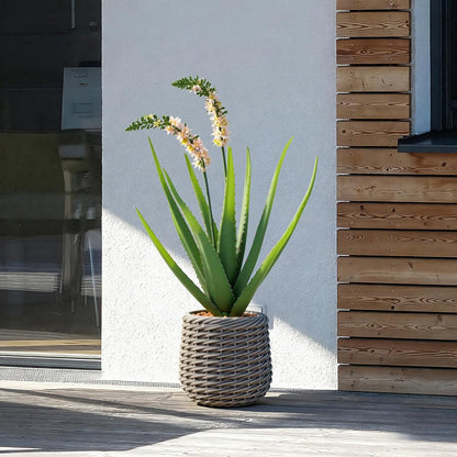 32” Artificial Cactus Plants, Tall Artificial Plants Outdoor, Tall Fake Cacti Plant UV-Resistant in White Pot, Faux Floor Plants for Indoor Home Office Hotel Bedroom Patio Balcony Garden