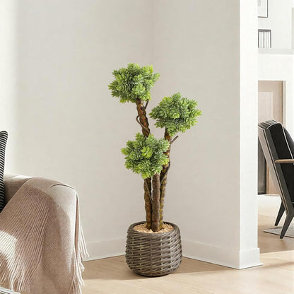 32” Artificial Cactus Plants, Tall Artificial Plants Outdoor, Tall Fake Cacti Plant UV-Resistant in White Pot, Faux Floor Plants for Indoor Home Office Hotel Bedroom Patio Balcony Garden