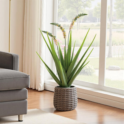 32” Artificial Cactus Plants, Tall Artificial Plants Outdoor, Tall Fake Cacti Plant UV-Resistant in White Pot, Faux Floor Plants for Indoor Home Office Hotel Bedroom Patio Balcony Garden