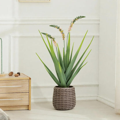 32” Artificial Cactus Plants, Tall Artificial Plants Outdoor, Tall Fake Cacti Plant UV-Resistant in White Pot, Faux Floor Plants for Indoor Home Office Hotel Bedroom Patio Balcony Garden