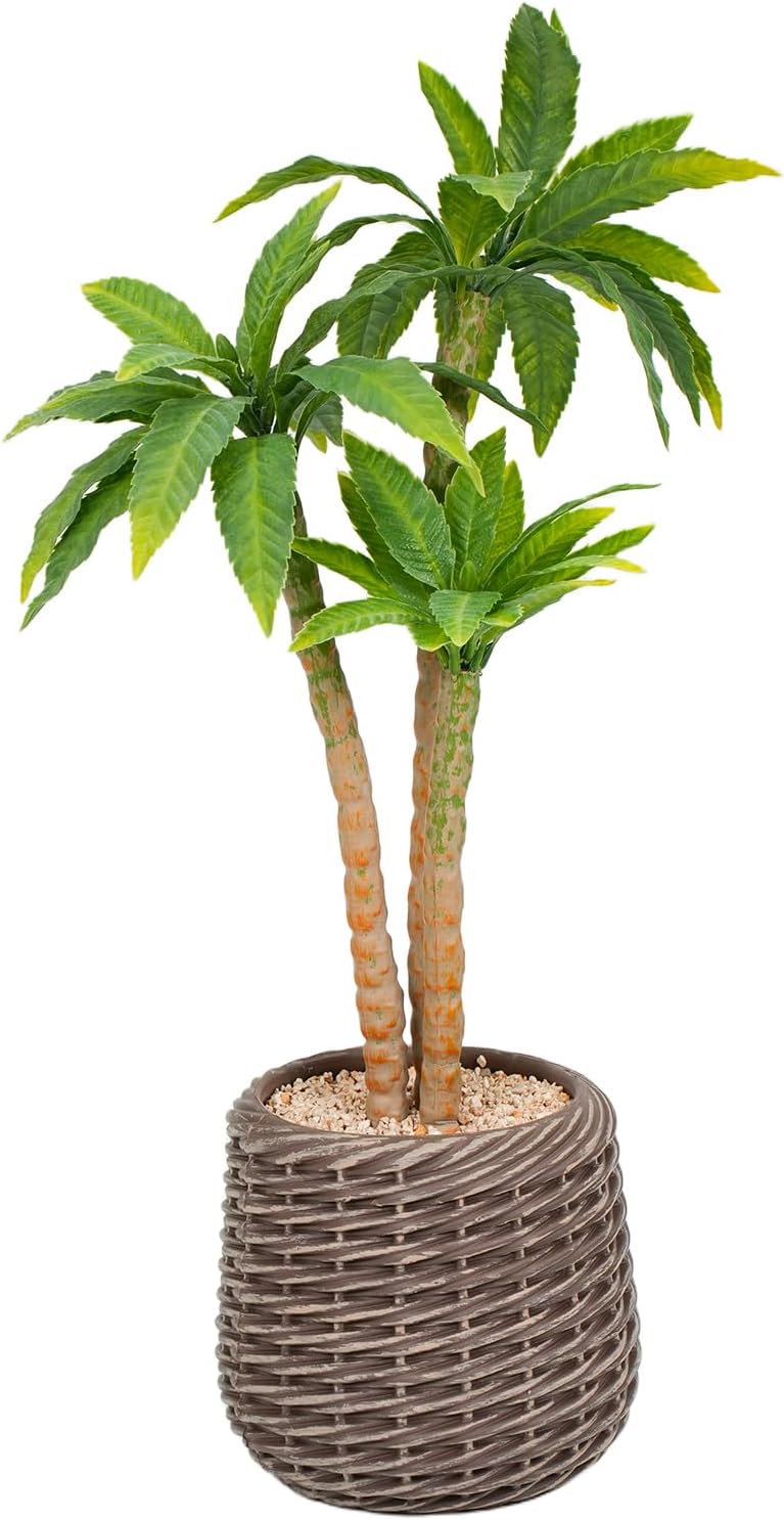 32” Artificial Cactus Plants, Tall Artificial Plants Outdoor, Tall Fake Cacti Plant UV-Resistant in White Pot, Faux Floor Plants for Indoor Home Office Hotel Bedroom Patio Balcony Garden
